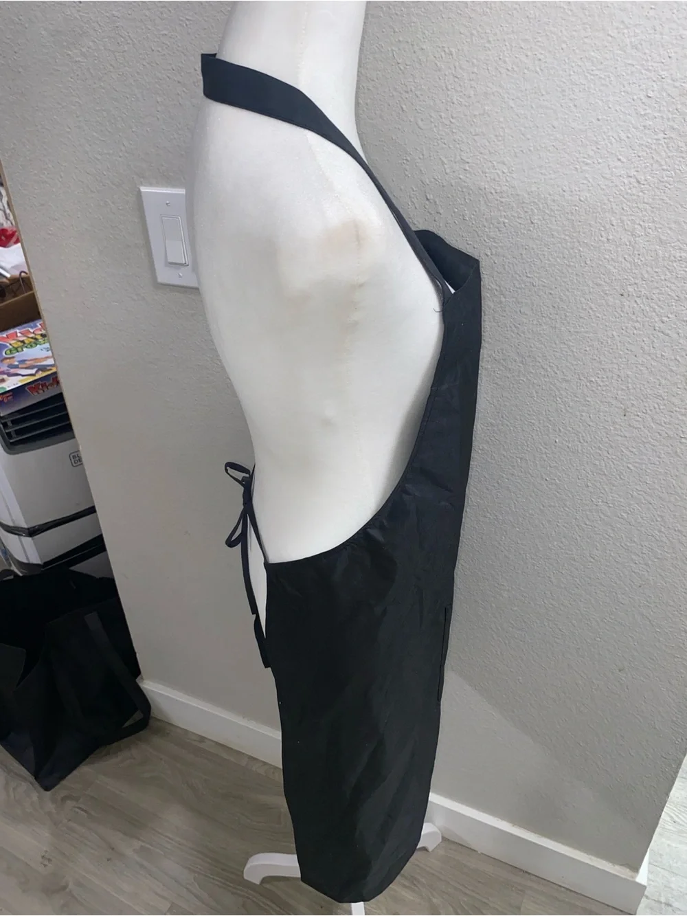 Black 'Cooking' Kitchen Apron with Utensil Design